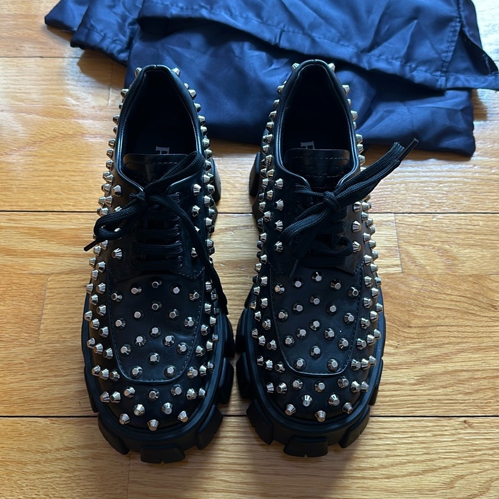 prada studded loafer